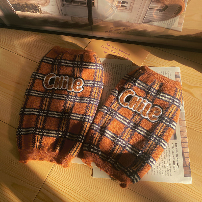 Pet Vintage Plaid Sweater Stylish Comfortable Warm Clothing