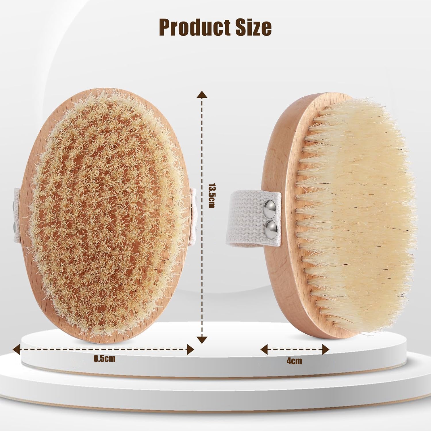 Soft Boar Bristle Palm Grooming Brush With Ergonomic Band For Shedding Control