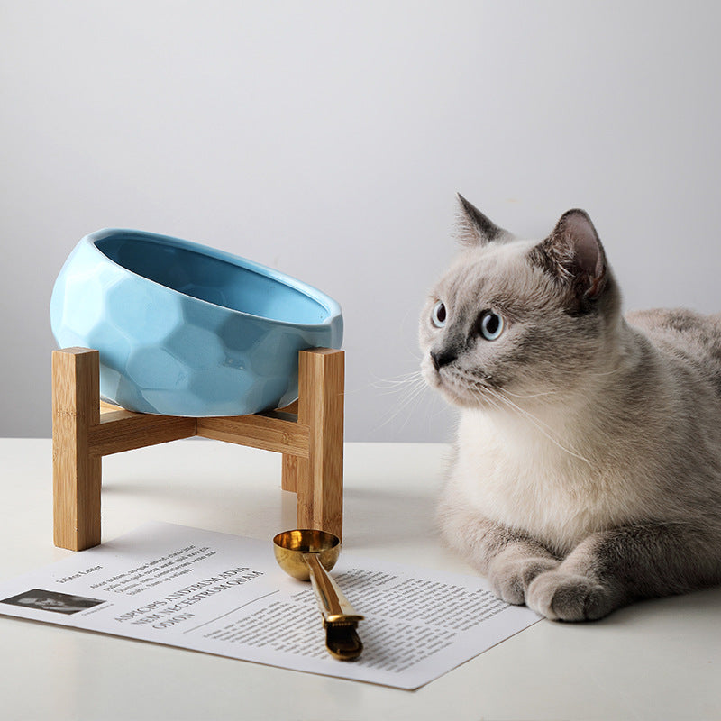 Pet bowl oblique mouth bowl food bowl method bucket food bowl
