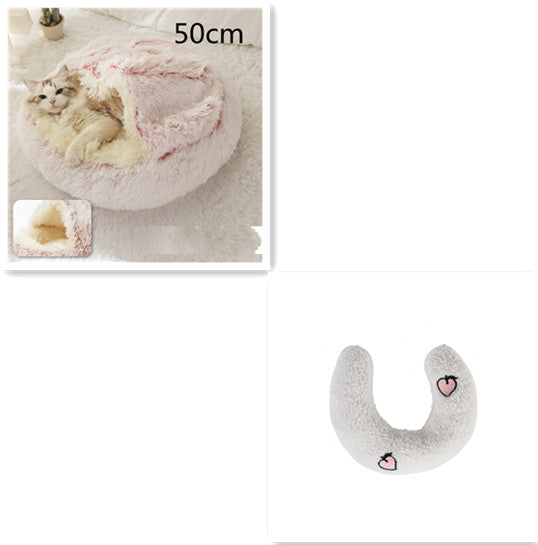 Bed Pet Winter Bed Round Plush Warm Bed House Soft Long Plush Pets Bed Pet Products
