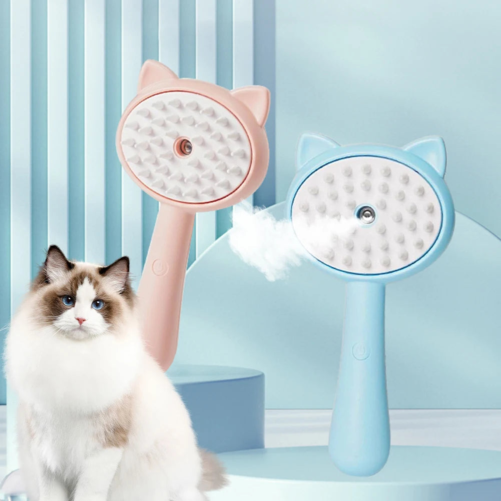 Rechargeable Self Cleaning Pet Slicker Brush With Mist Grooming Tool