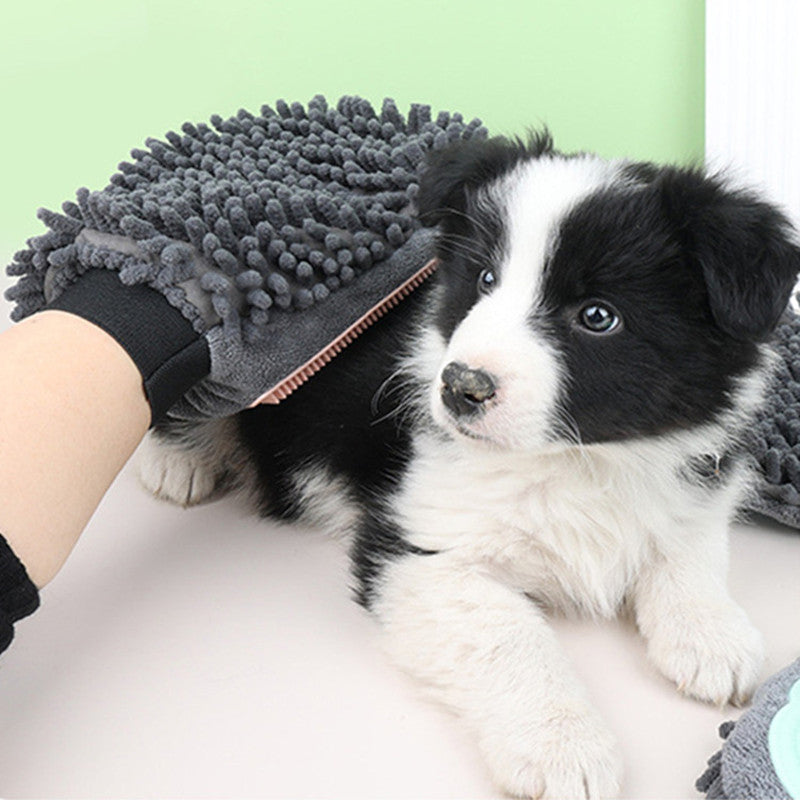 2 In 1 Pet Grooming Glove Bath Brush Massage Cleaning Tool
