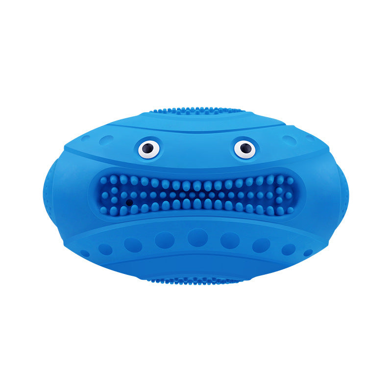 Vocal Rugby Pet Toy With Durable Natural Rubber Molar Design