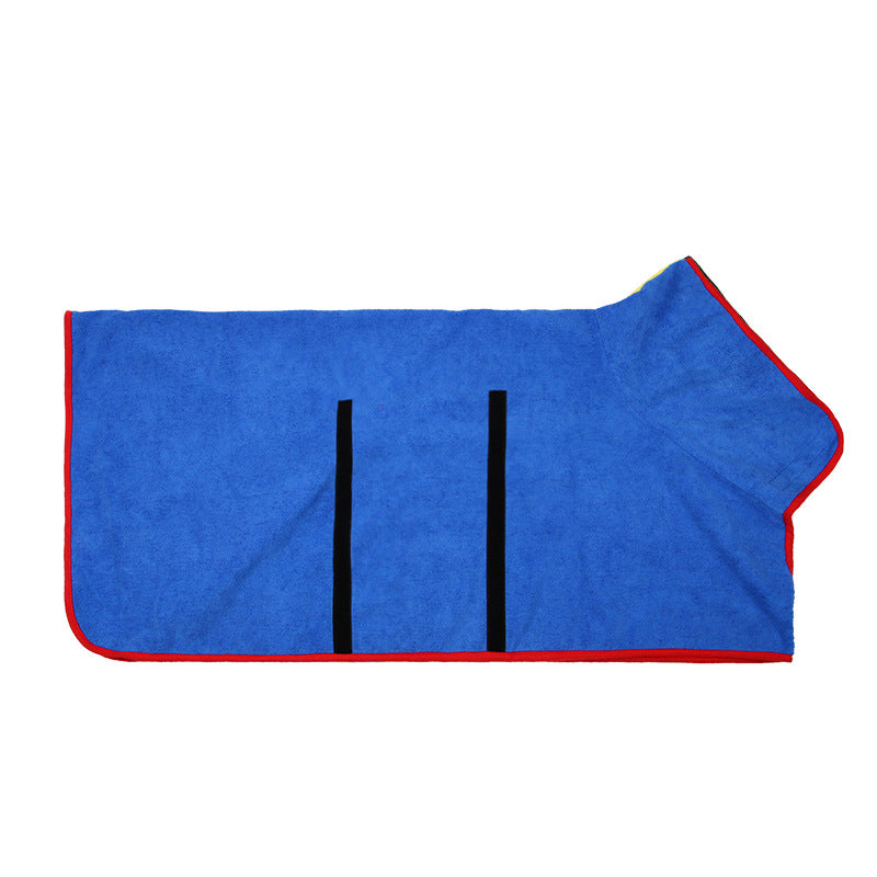 Pet Puppy Clothes Bathing Robe Neck Pet Clothes Tucked Waist Shirts