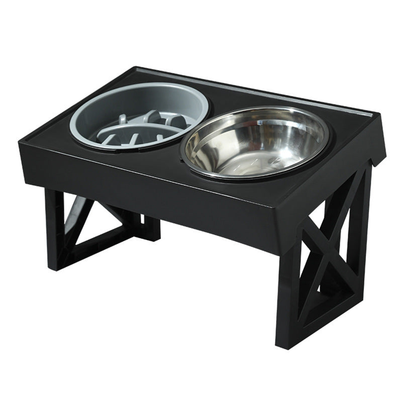 Pet Adjustable Elevated Stainless Steel Slow Feeding Anti-Choke Bowl Stand