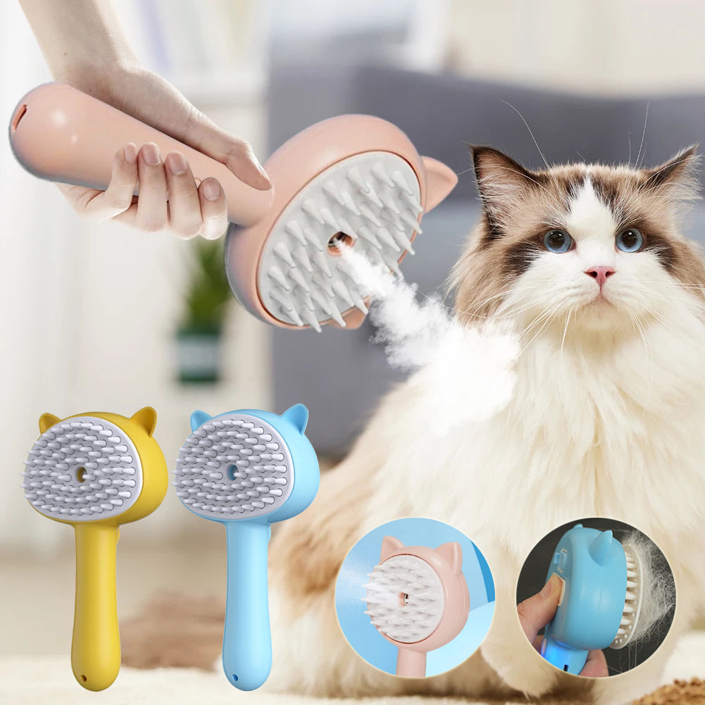Rechargeable Self Cleaning Pet Slicker Brush With Mist Grooming Tool