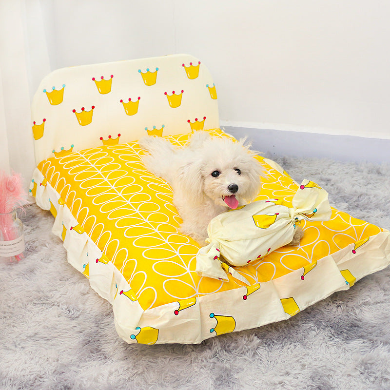 Soft Pet Bed For Small Breed Teddy Style Cozy Sleeping Nest