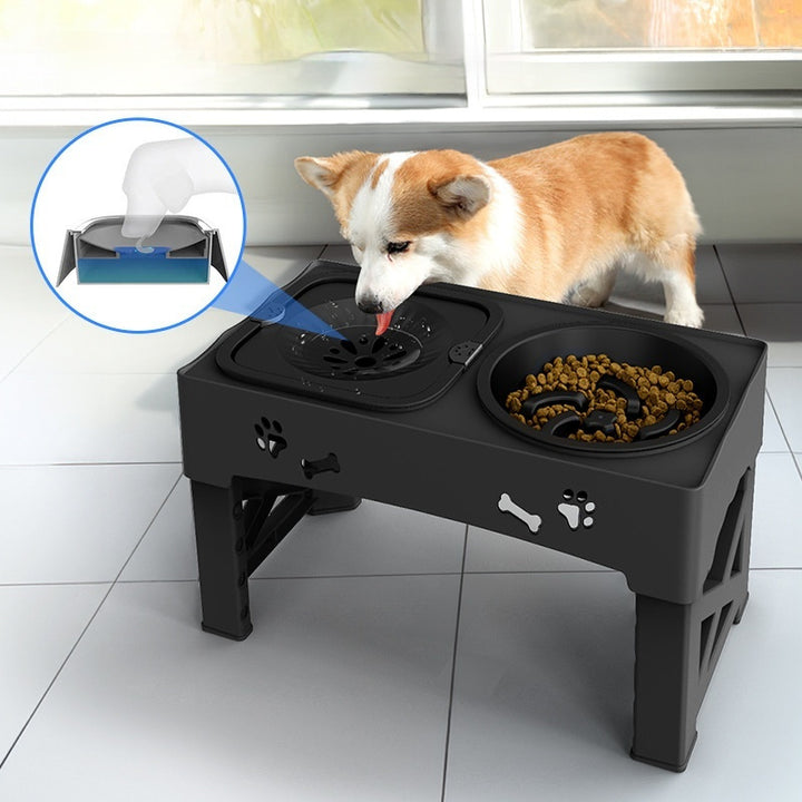 Pet Stainless Steel Double Bowl Elevated Feeder Durable Feeding Station