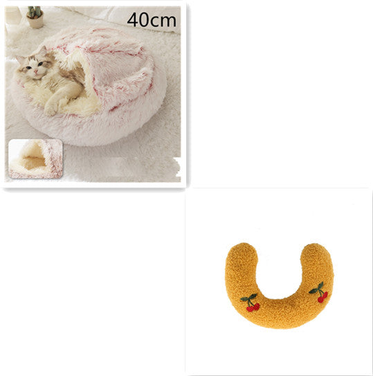 Bed Pet Winter Bed Round Plush Warm Bed House Soft Long Plush Pets Bed Pet Products
