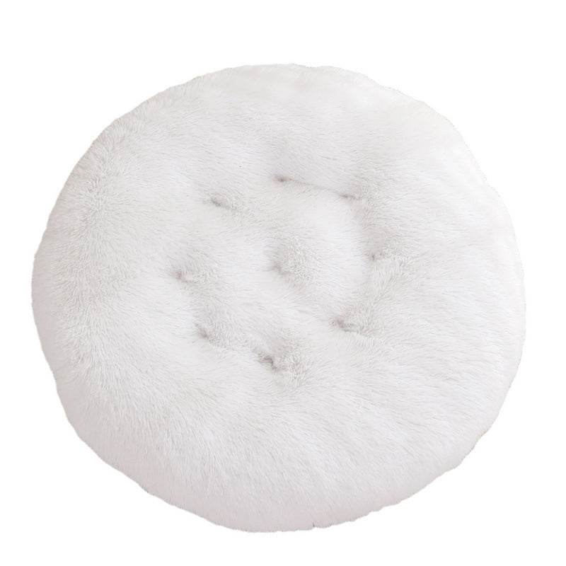 Round Plush Pet Bed Warm Comfortable Sleeping Mat House