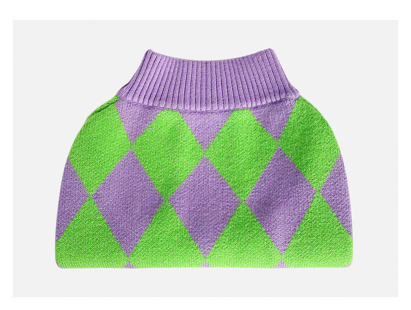 Pet Trendy Plaid Sweater Stylish Comfortable Everyday Wear
