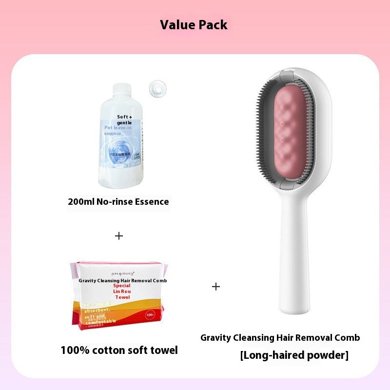 Pet Dematting Grooming Brush Floating Hair Removal Comb With Cleaning Tank
