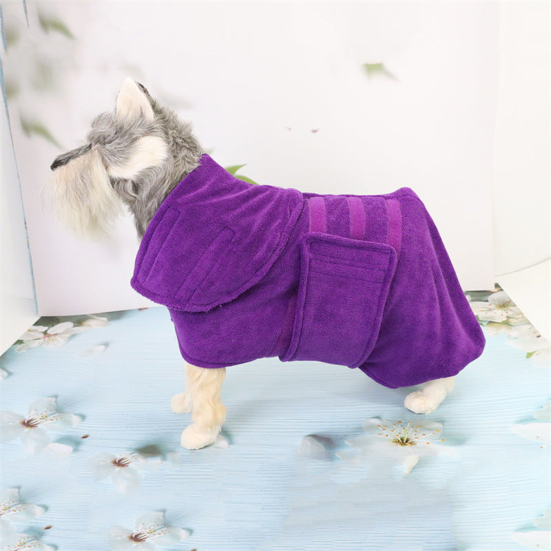 Waist Wrapped Microfiber Pet Bath Drying Clothes For Quick Absorption