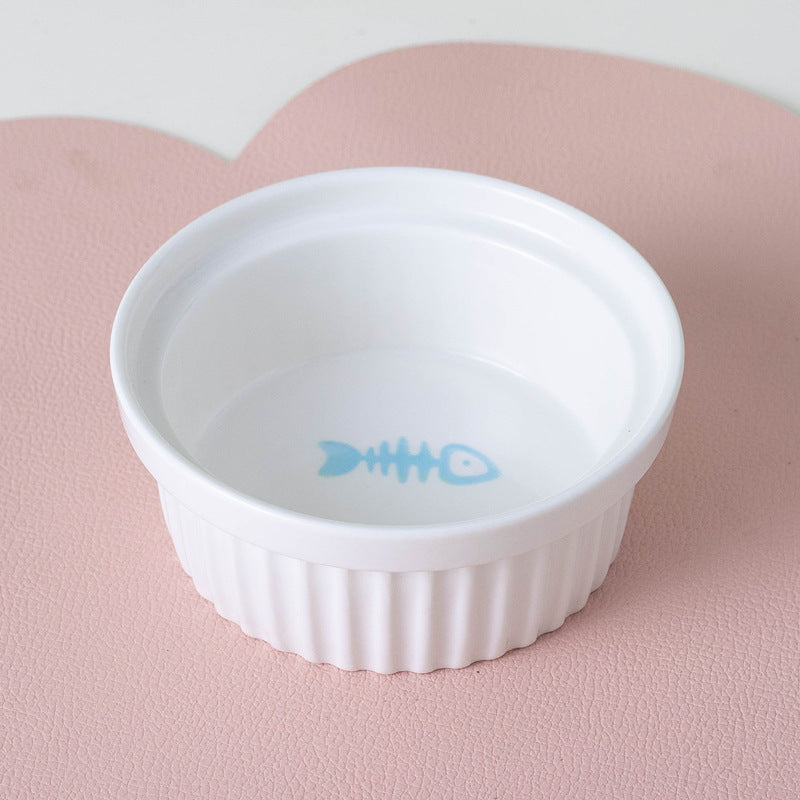 Bowl Ceramic Double Bowl Water Bowl Tall Diagonal Pet Bowl supplies