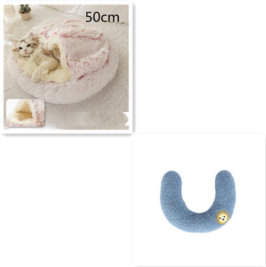 Bed Pet Winter Bed Round Plush Warm Bed House Soft Long Plush Pets Bed Pet Products