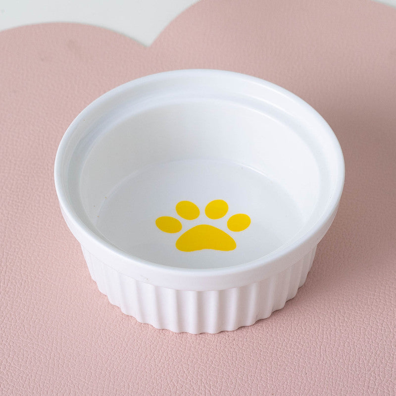 Bowl Ceramic Double Bowl Water Bowl Tall Diagonal Pet Bowl supplies