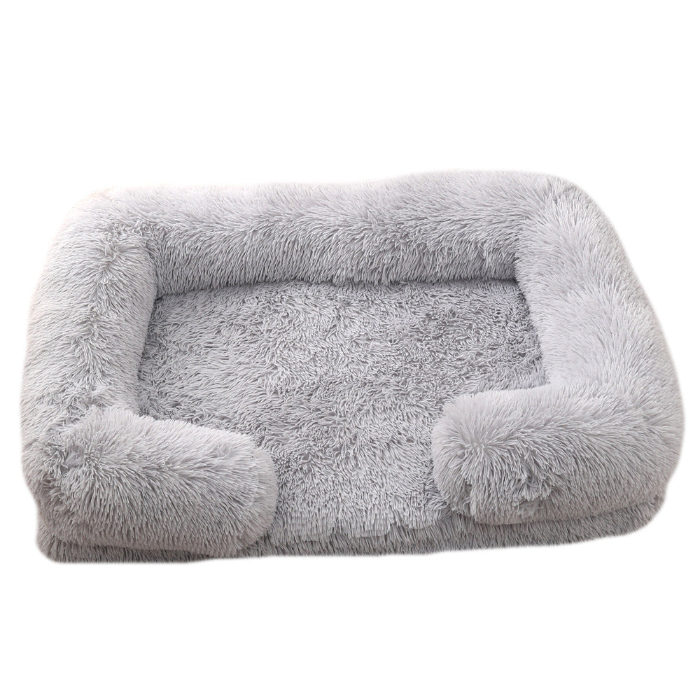 Plush Round Pet Bed Winter Warm Sleeping Nest For Comfort