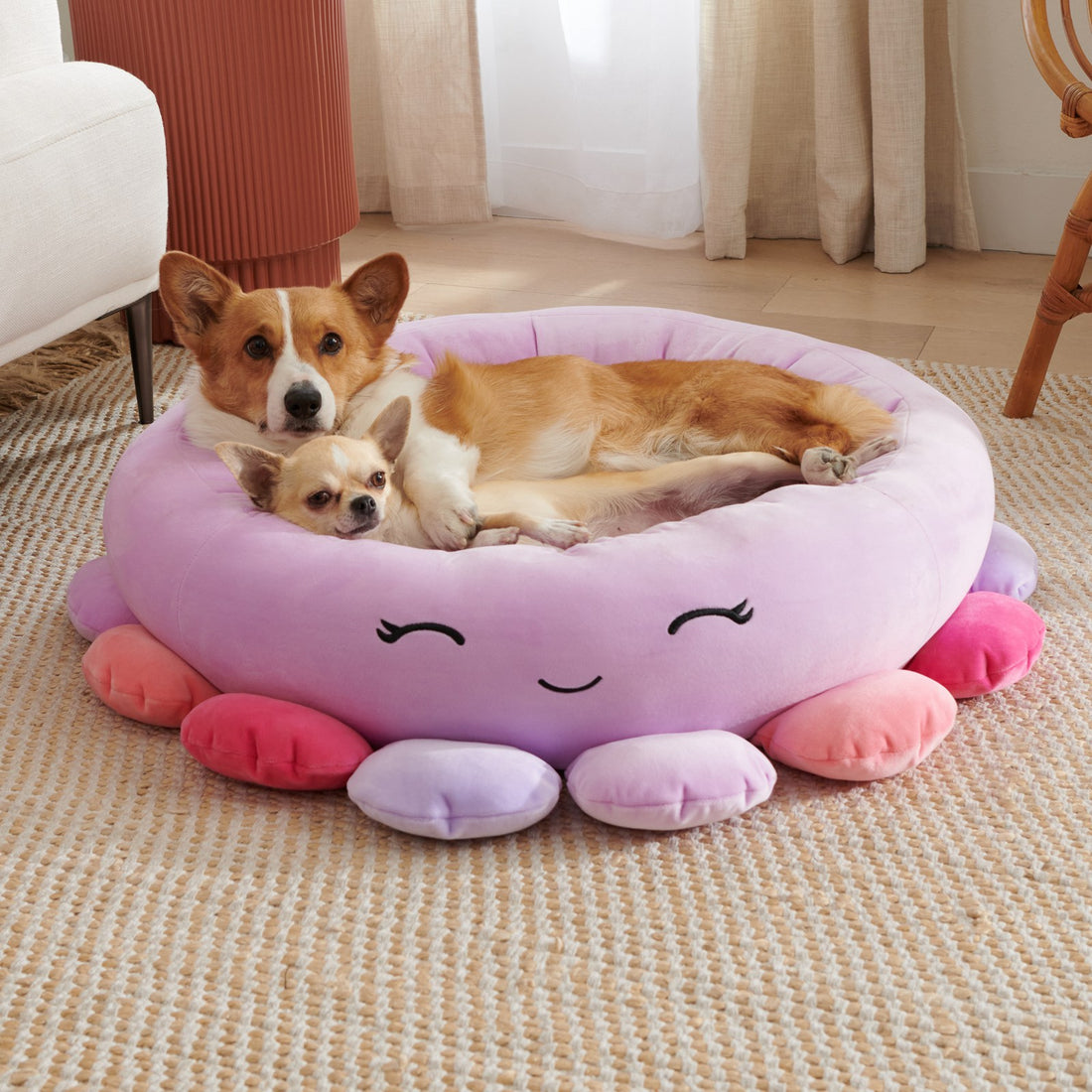 Super Soft Plush Pet Bed Animal And Fruit Design For Comfort
