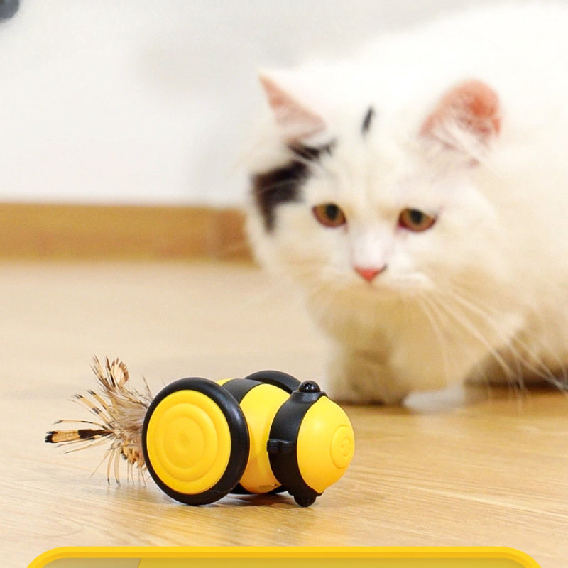 Electric Interactive Moving Feather Teaser Pet Toy For Active Play