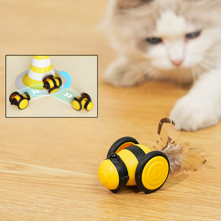 Electric Interactive Moving Feather Teaser Pet Toy For Active Play