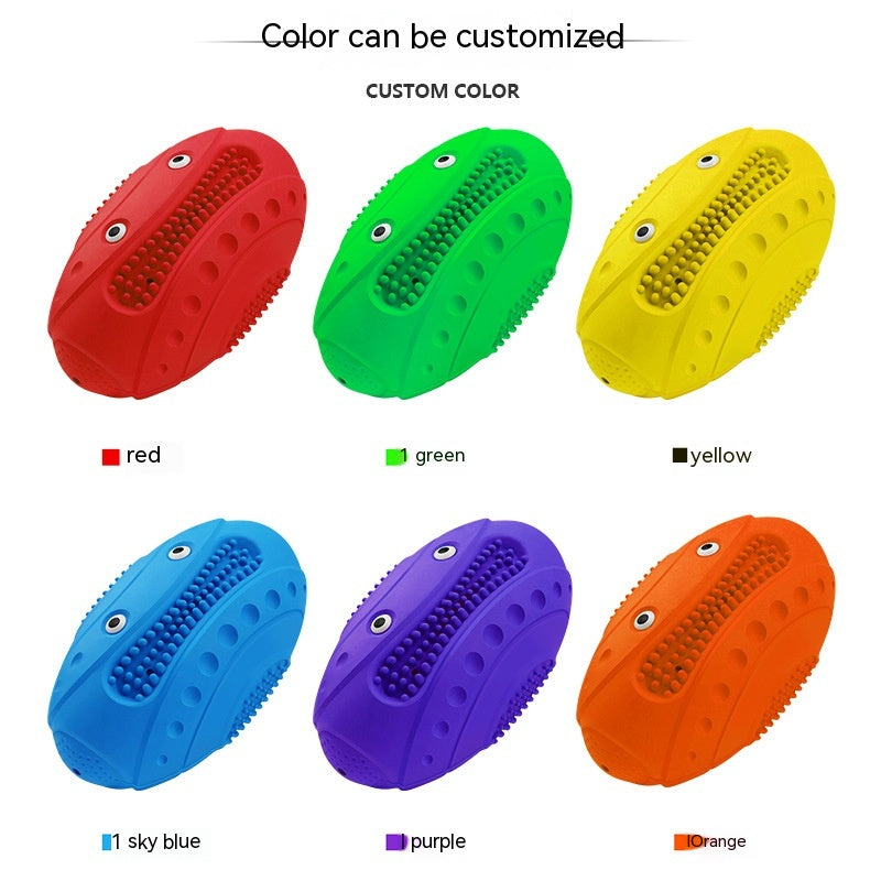 Vocal Rugby Pet Toy With Durable Natural Rubber Molar Design