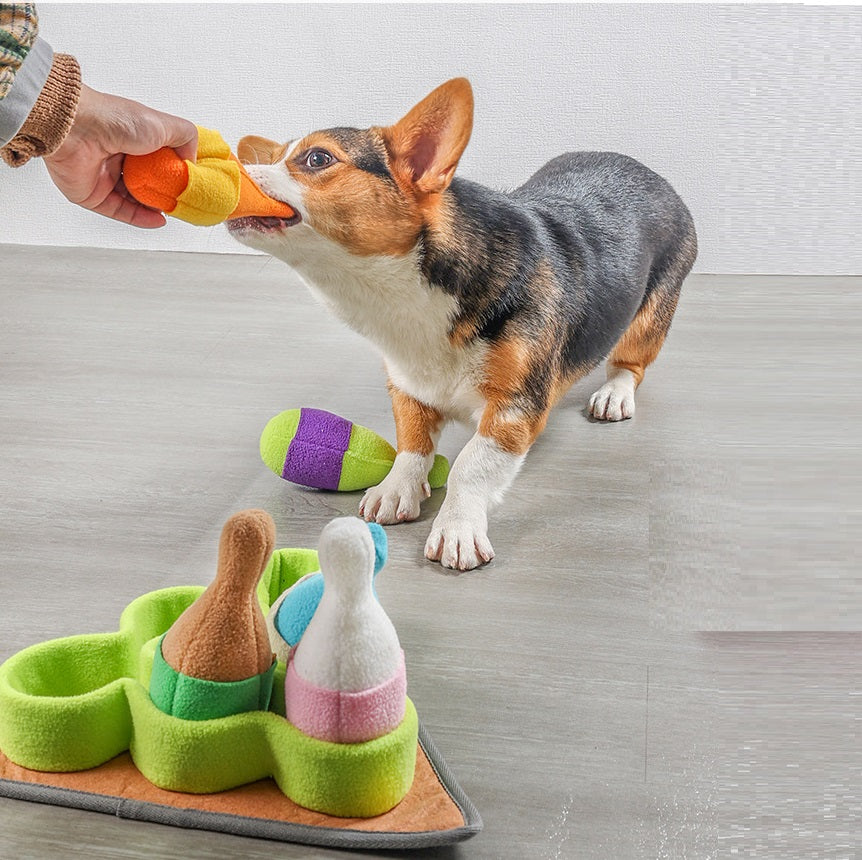 Interactive Pet Puzzle Food Dispensing Sports Training Bowling Toy
