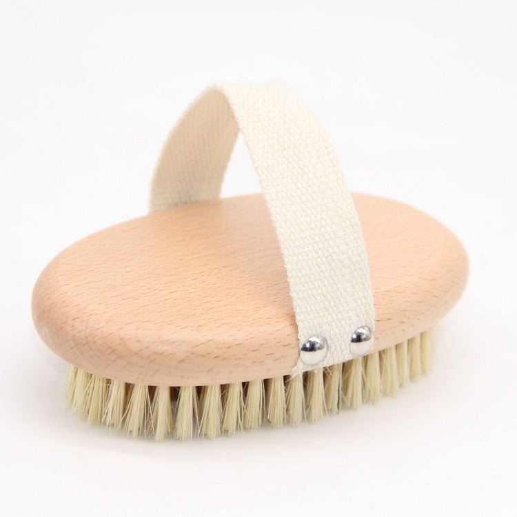 Soft Boar Bristle Palm Grooming Brush With Ergonomic Band For Shedding Control
