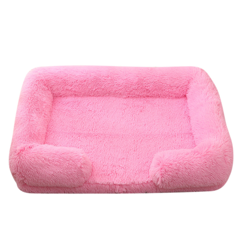 Plush Round Pet Bed Winter Warm Sleeping Nest For Comfort