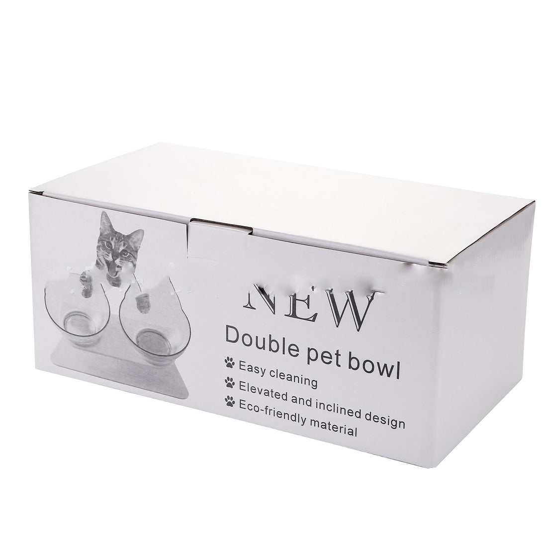 Non Slip Double Bowl Raised Stand Pet Feeder Transparent Food And Water Station