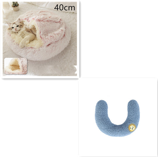 Bed Pet Winter Bed Round Plush Warm Bed House Soft Long Plush Pets Bed Pet Products