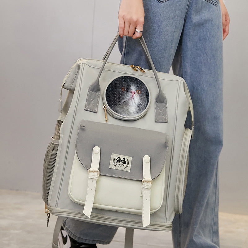 Large Capacity Breathable Pet Backpack Portable Carrier Travel Bag