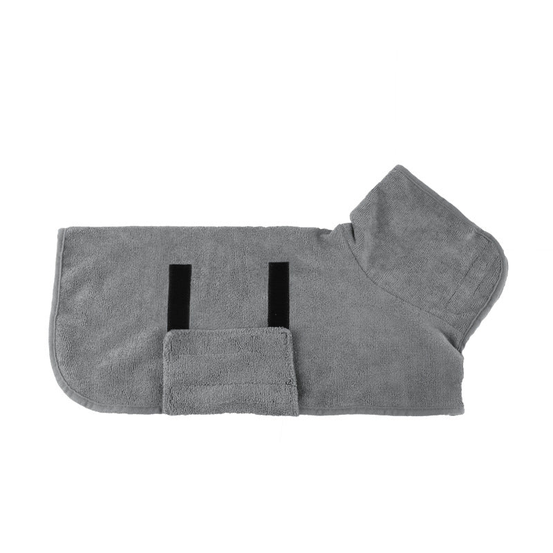 Pet Puppy Clothes Bathing Robe Neck Pet Clothes Tucked Waist Shirts