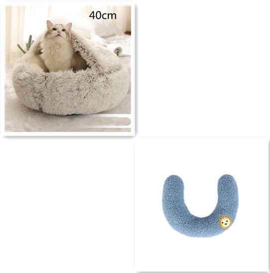 Bed Pet Winter Bed Round Plush Warm Bed House Soft Long Plush Pets Bed Pet Products
