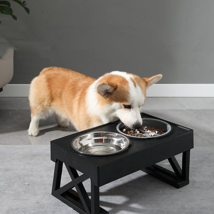 Pet Adjustable Elevated Stainless Steel Slow Feeding Anti-Choke Bowl Stand