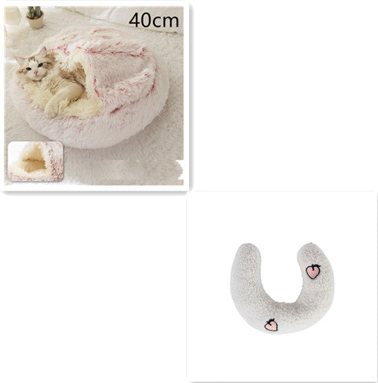 Bed Pet Winter Bed Round Plush Warm Bed House Soft Long Plush Pets Bed Pet Products