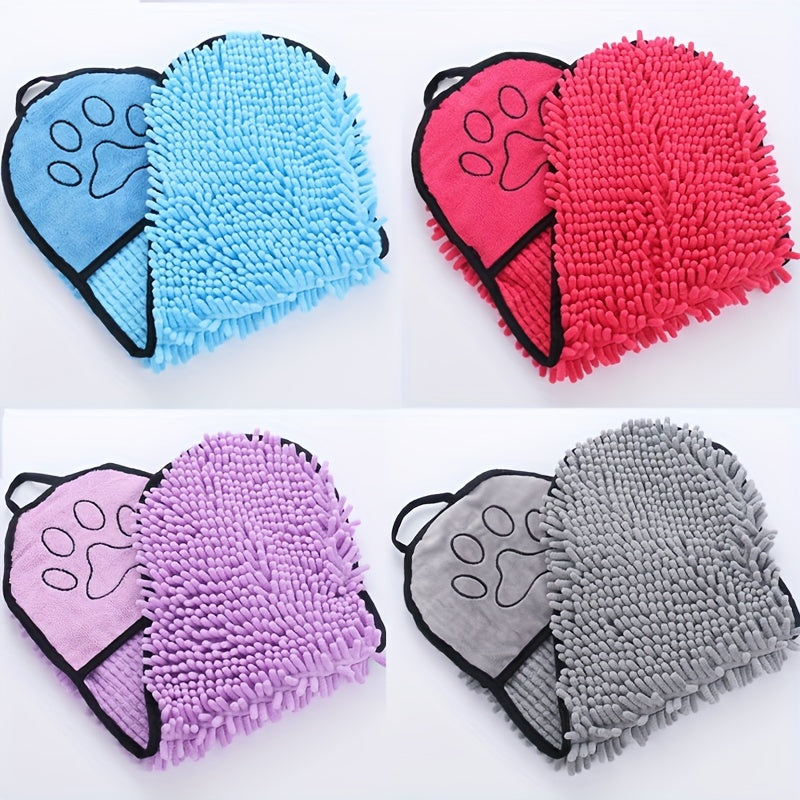 Super Absorbent Microfiber Pet Towel With Hand Pockets Quick Drying Machine Washable Pet Care Towel