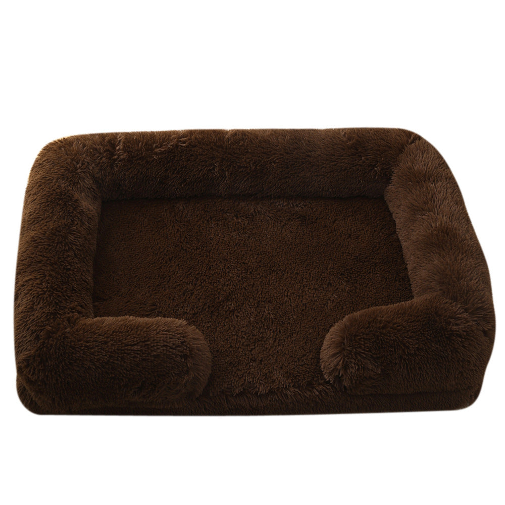 Plush Round Pet Bed Winter Warm Sleeping Nest For Comfort