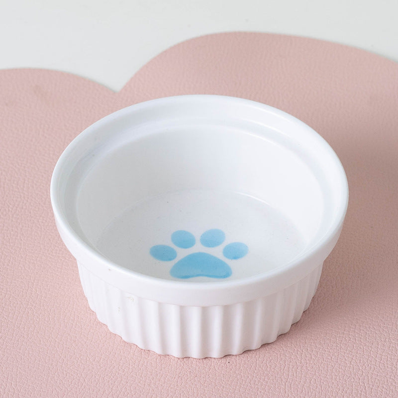 Bowl Ceramic Double Bowl Water Bowl Tall Diagonal Pet Bowl supplies