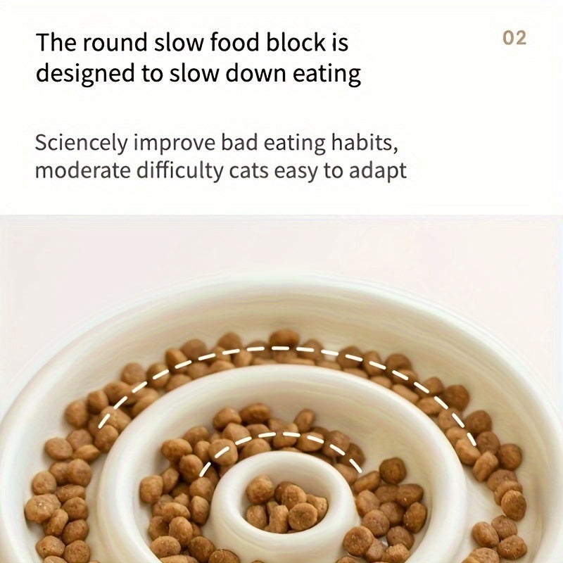 Ceramic Slow Feeder Anti Gulping Puzzle Food Bowl For Pets
