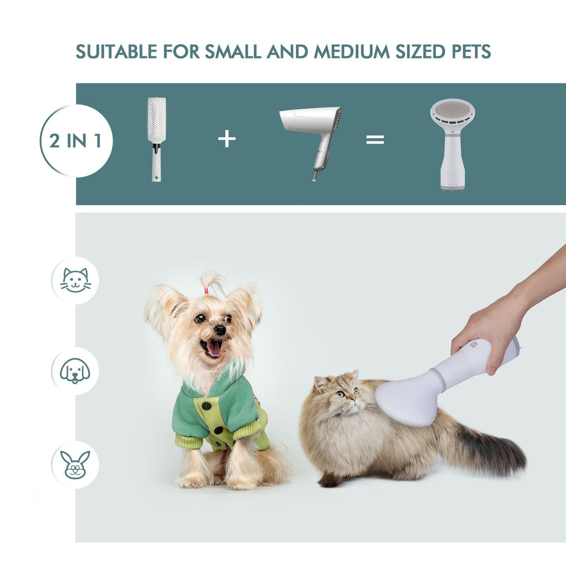 Pet Grooming Hair Dryer Slicker Brush For Pet Drying And Care