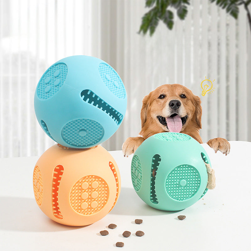 Bite Resistant Puzzle Food Dispensing Silicone Pet Toy Ball