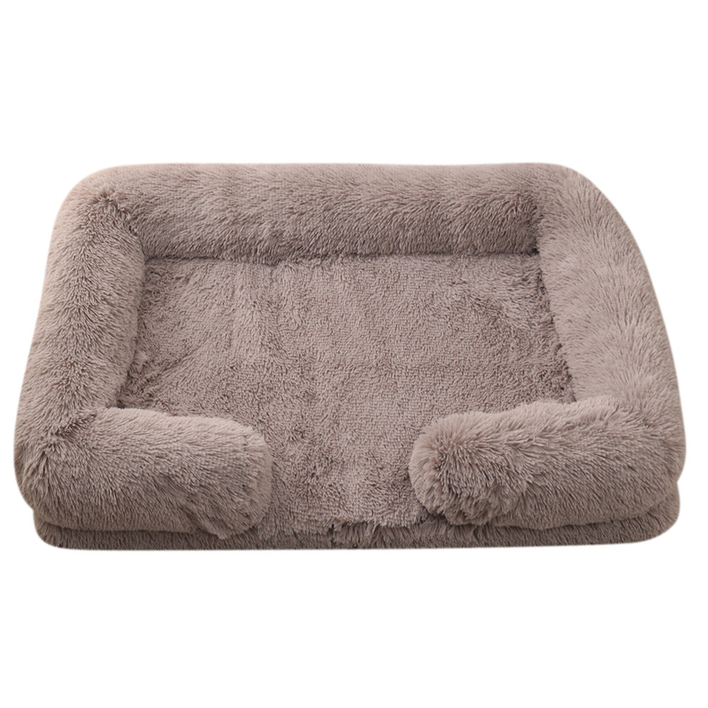 Plush Round Pet Bed Winter Warm Sleeping Nest For Comfort