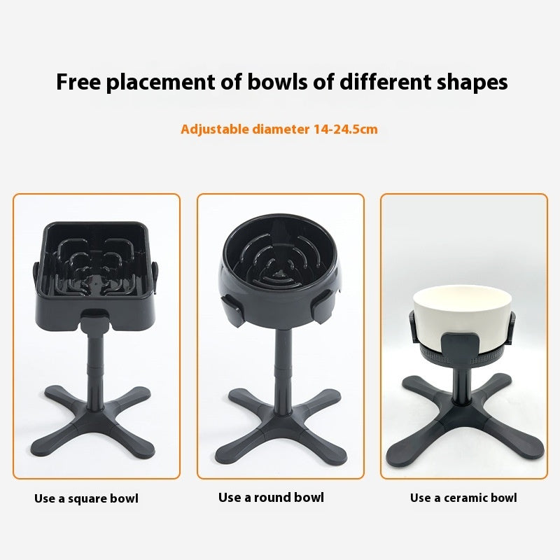 Pet Adjustable Elevated Anti-Tip Feeding Bowl Stand