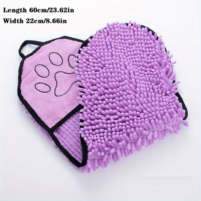 Super Absorbent Microfiber Pet Towel With Hand Pockets Quick Drying Machine Washable Pet Care Towel
