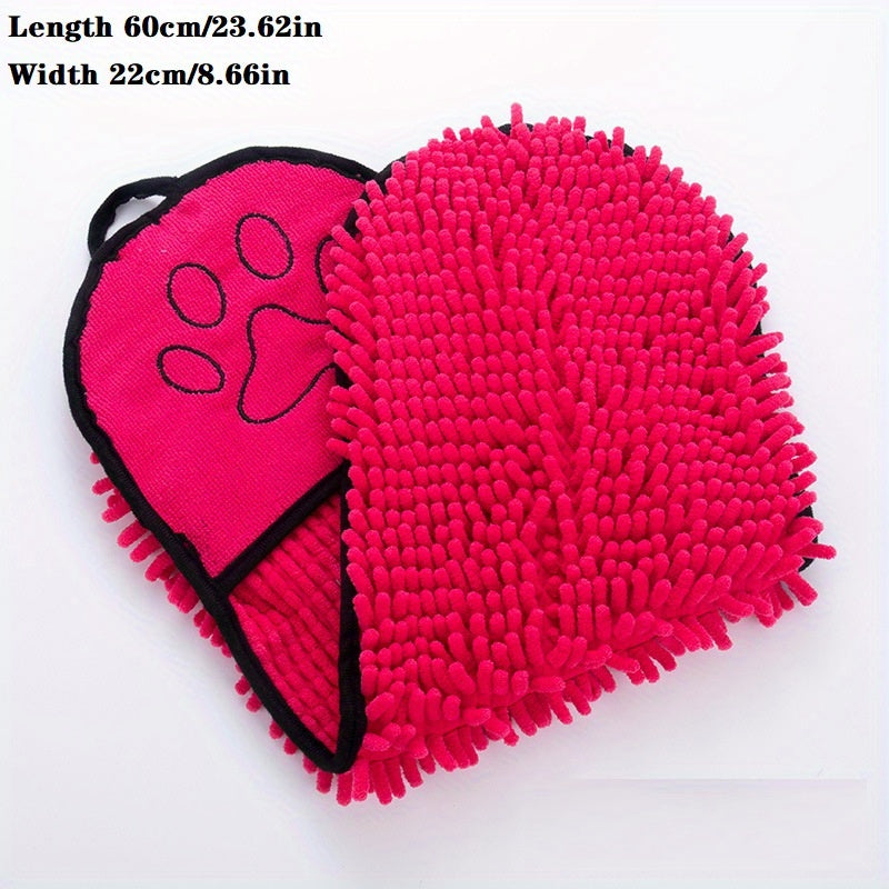 Super Absorbent Microfiber Pet Towel With Hand Pockets Quick Drying Machine Washable Pet Care Towel