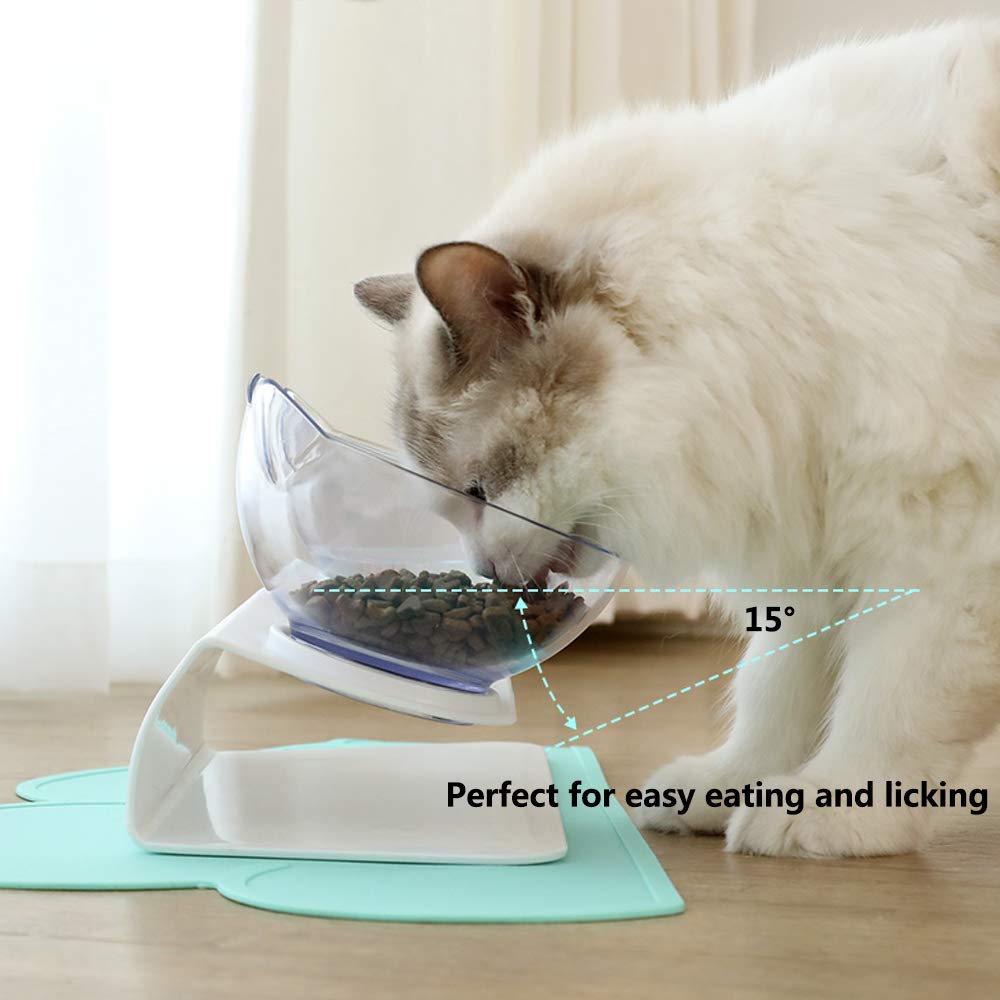 Non Slip Double Bowl Raised Stand Pet Feeder Transparent Food And Water Station
