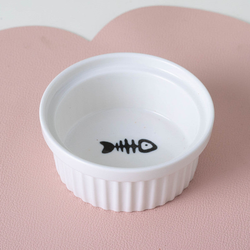 Bowl Ceramic Double Bowl Water Bowl Tall Diagonal Pet Bowl supplies