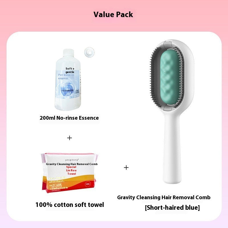 Pet Dematting Grooming Brush Floating Hair Removal Comb With Cleaning Tank