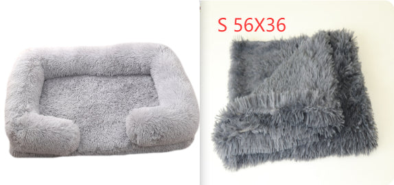 Plush Round Pet Bed Winter Warm Sleeping Nest For Comfort