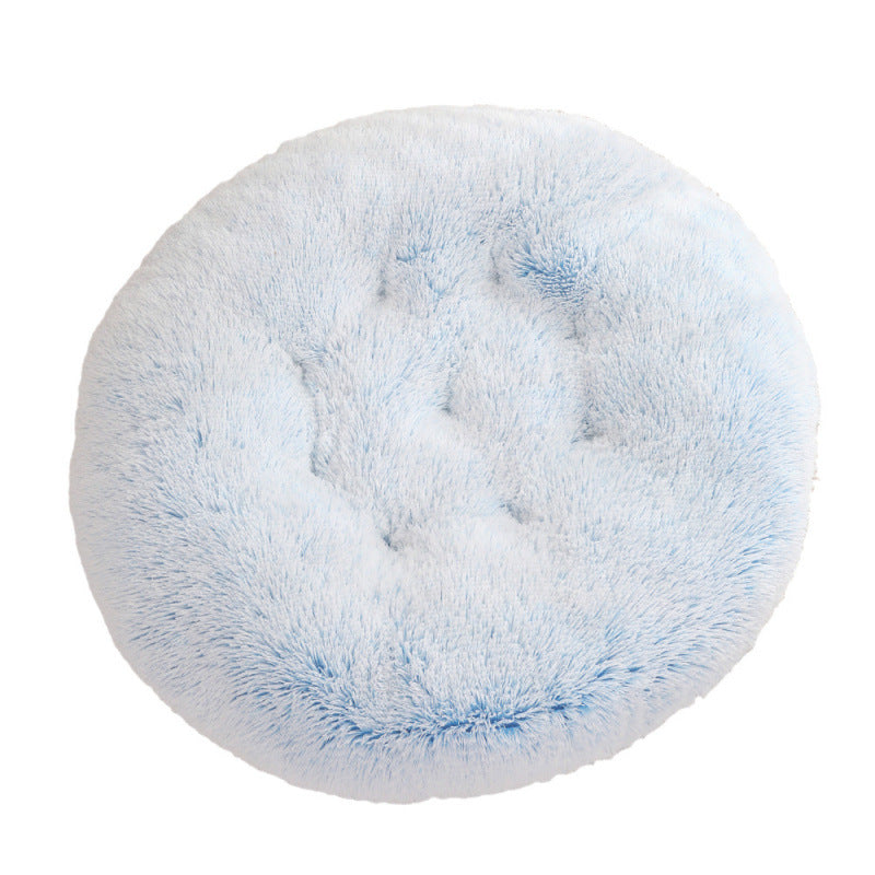 Round Plush Pet Bed Warm Comfortable Sleeping Mat House